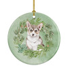 Corgi Puppy Sable Christmas Wreath Ceramic Ornament product image at NuMercy
