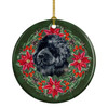 Newfoundland Poinsettia Wreath Ceramic Christmas Ornament product image at NuMercy