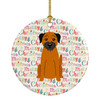 Merry Christmas Border Terrier Ceramic Ornament product image at NuMercy