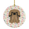 Merry Christmas Pekingese Tan Ceramic Ornament product image at NuMercy