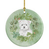West Highland White Terrier Puppy Christmas Wreath Ceramic Ornament product image at NuMercy
