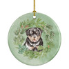 Rottweiler Puppy Christmas Wreath Ceramic Ornament product image at NuMercy