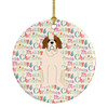 Merry Christmas Saint Bernard Ceramic Ornament product image at NuMercy
