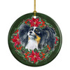 Papillon Poinsettia Wreath Ceramic Christmas Ornament product image at NuMercy