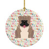 Merry Christmas English Bulldog Grey Brindle Ceramic Ornament product image at NuMercy