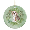 Beagle Puppy Christmas Wreath Ceramic Ornament product image at NuMercy