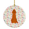 Merry Christmas Irish Setter Ceramic Ornament product image at NuMercy