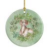 Dachshund Red Christmas Wreath Ceramic Ornament product image at NuMercy