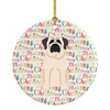 Merry Christmas Mastiff White Ceramic Ornament product image at NuMercy