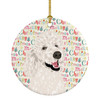 Poodle Standard White Christmas Ceramic Ornament product image at NuMercy