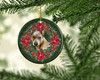 Thai Ridgeback Poinsettia Wreath Ceramic Christmas Ornament product image at NuMercy 2