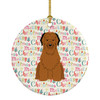 Merry Christmas Briard Brown Ceramic Ornament product image at NuMercy