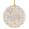 Japanese Spitz Merry Christmas Ceramic Ornament WDK1733 product image at NuMercy