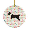 American Staffordshire Terrier Merry Christmas Ceramic Ornament product image at NuMercy