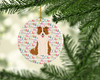 Merry Christmas Border Collie Red White Ceramic Ornament product image at NuMercy 2