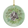 Cocker Spaniel Black Christmas Wreath Ceramic Ornament product image at NuMercy