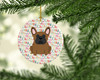 Merry Christmas French Bulldog Brown Ceramic Ornament product image at NuMercy 2