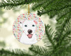 Pit Bull White #1 Christmas Ceramic Ornament product image at NuMercy 2