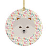 Japanese Spitz Merry Christmas Ceramic Ornament WDK1513 product image at NuMercy