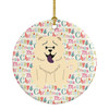 Merry Christmas Chow Chow White Ceramic Ornament product image at NuMercy