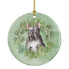 French Bulldog Black Christmas Wreath Ceramic Ornament product image at NuMercy