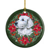 Maremma Sheepdog Poinsettia Wreath Ceramic Christmas Ornament product image at NuMercy