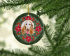 Afghan Hound Poinsettia Wreath Ceramic Christmas Ornament product image at NuMercy 2