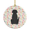 Merry Christmas Black Labrador Ceramic Ornament product image at NuMercy