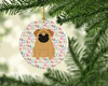 Merry Christmas Pug Brown Ceramic Ornament WDK1550 product image at NuMercy 2