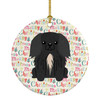 Merry Christmas Pekingese Black Ceramic Ornament product image at NuMercy