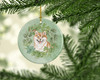 Shiba Inu Smiling Christmas Wreath Ceramic Ornament product image at NuMercy 2