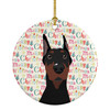 Doberman Pinscher Black Cropped Ears Christmas Ceramic Ornament product image at NuMercy