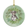 Dachshund Black and Tan Christmas Wreath Ceramic Ornament product image at NuMercy
