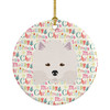 American Eskimo Merry Christmas Ceramic Ornament WDK1484 product image at NuMercy