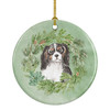 Cavalier Spaniel Tricolor Head Tilt Christmas Wreath Ceramic Ornament product image at NuMercy
