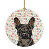 French Bulldog Chocolate Christmas Ceramic Ornament product image at NuMercy