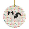 Japanese Chin #2 Merry Christmas Ceramic Ornament product image at NuMercy