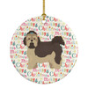 Russian Lapdog Merry Christmas Ceramic Ornament WDK1765 product image at NuMercy