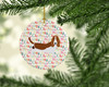 Basset Hound Merry Christmas Ceramic Ornament WDK1780 product image at NuMercy 2