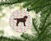 Chocolate Labrador Retriever Merry Christmas Ceramic Ornament product image at NuMercy 2