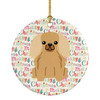 Merry Christmas Pekingese Fawn Sable Ceramic Ornament product image at NuMercy