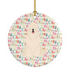 Merry Christmas South Russian Sheepdog Ceramic Ornament product image at NuMercy