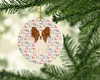 Merry Christmas Papillon Red White Ceramic Ornament product image at NuMercy 2