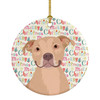 Pit Bull Fawn #1 Christmas Ceramic Ornament product image at NuMercy