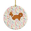 Nordic Spitz Merry Christmas Ceramic Ornament WDK1751 product image at NuMercy