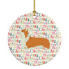 Pembroke Corgi Merry Christmas Ceramic Ornament product image at NuMercy