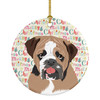 English Bulldog Tricolor #4 Christmas Ceramic Ornament product image at NuMercy