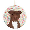 Pit Bull Chocolate Christmas Ceramic Ornament product image at NuMercy