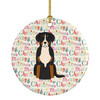 Merry Christmas Greater Swiss Mountain Dog Ceramic Ornament product image at NuMercy