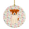 Merry Christmas Jack Russell Terrier Ceramic Ornament product image at NuMercy